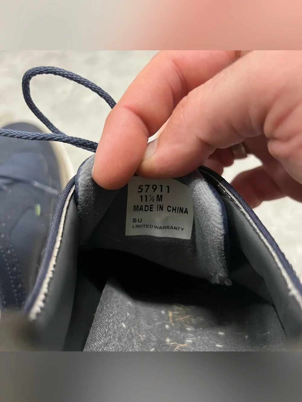 Foot Joy Traditions Golf Shoes Mens Size 11.5 Navy Blue Wingtip Spiked 57911